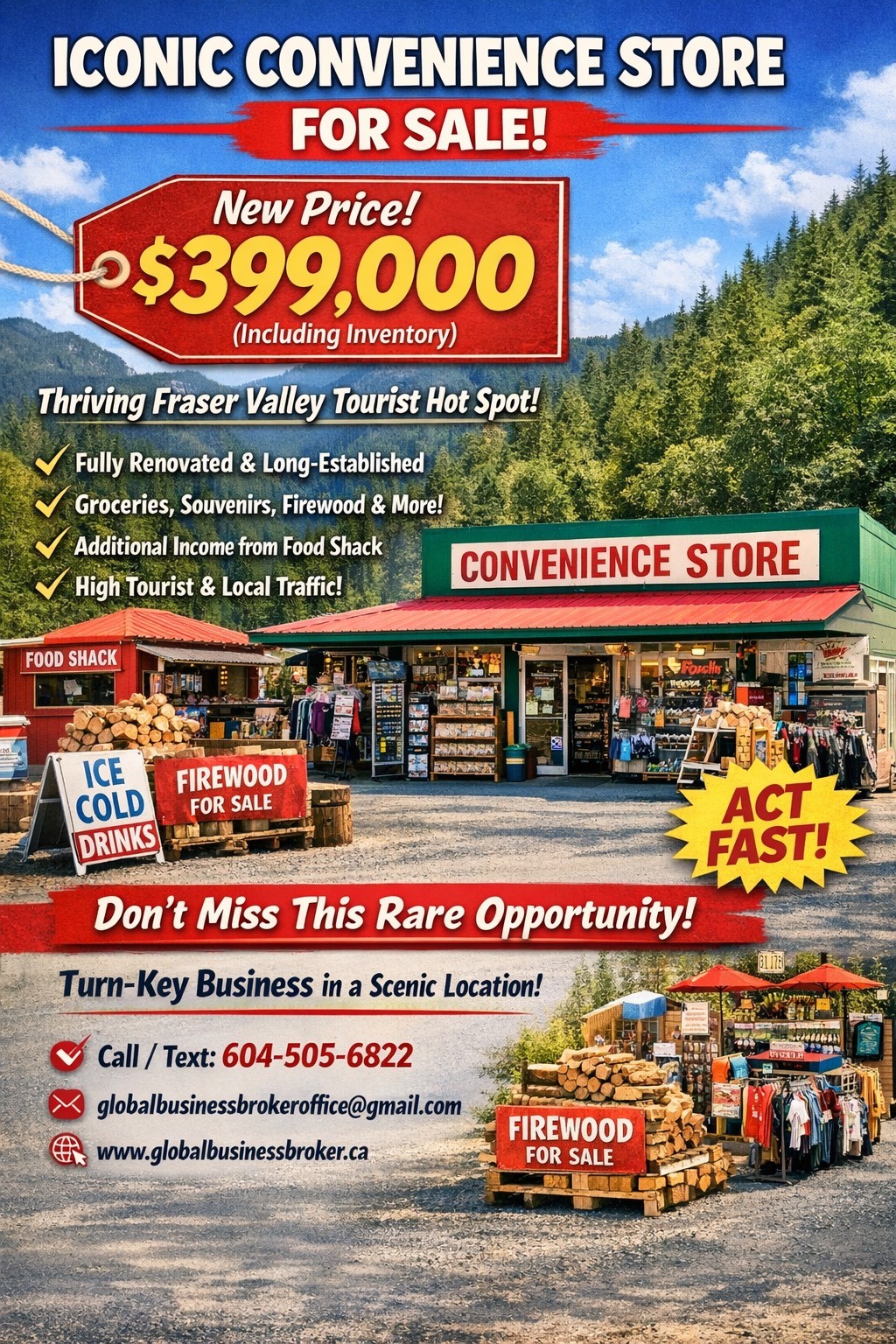 Iconic Convenience Store in High-Traffic Tourist Corridor – For Sale